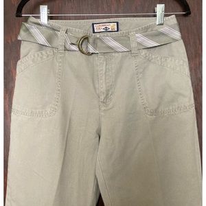 NWOT Carribean Joe Belted Pants, size 4P, in light sage green